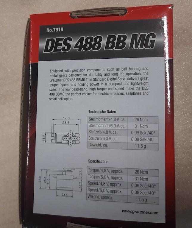 Recherché ; servos GRAUPNER DES 488BB NEUFS., Enlèvement ou Envoi, Neuf, Autres types