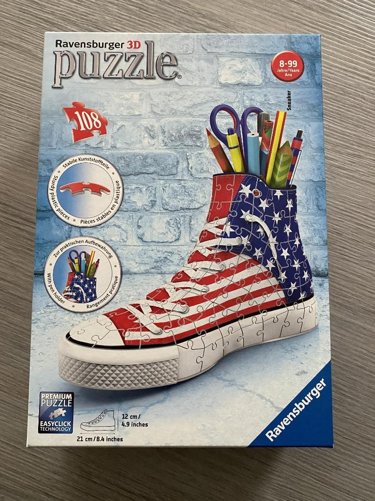 Puzzle 3D Sneaker American Style, Hobby & Loisirs créatifs, Enlèvement ou Envoi, Moins de 500 pièces, Comme neuf, Rubik's Cube ou Puzzle 3D