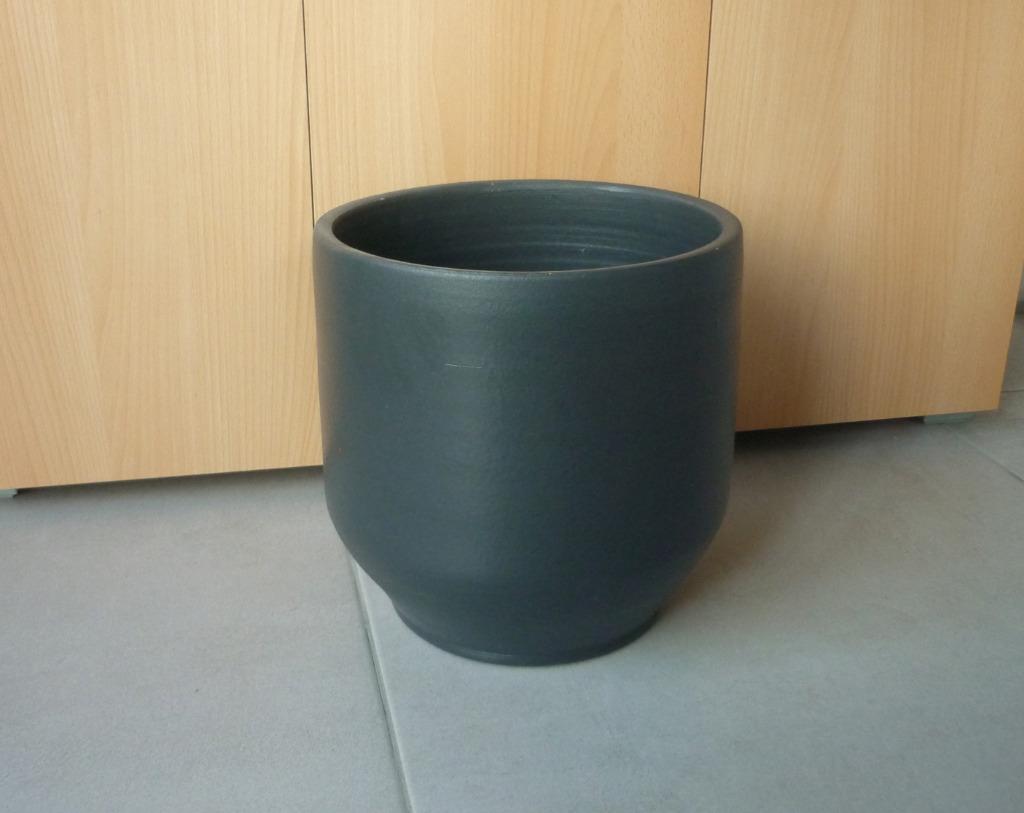 Grijze grote zware bloempot voor binnen, Tuin en Terras, Bloempotten, Ophalen, Binnen