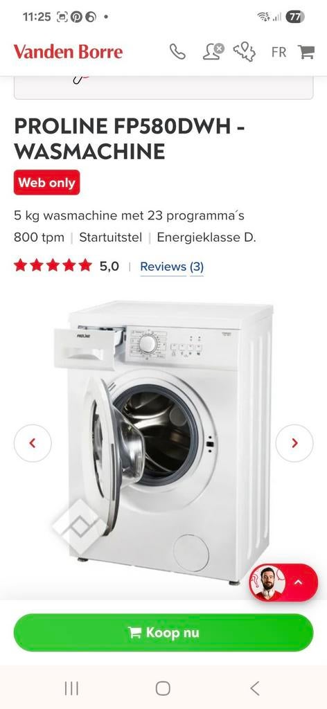Wasmachine proline compact, Ophalen, Zo goed als nieuw