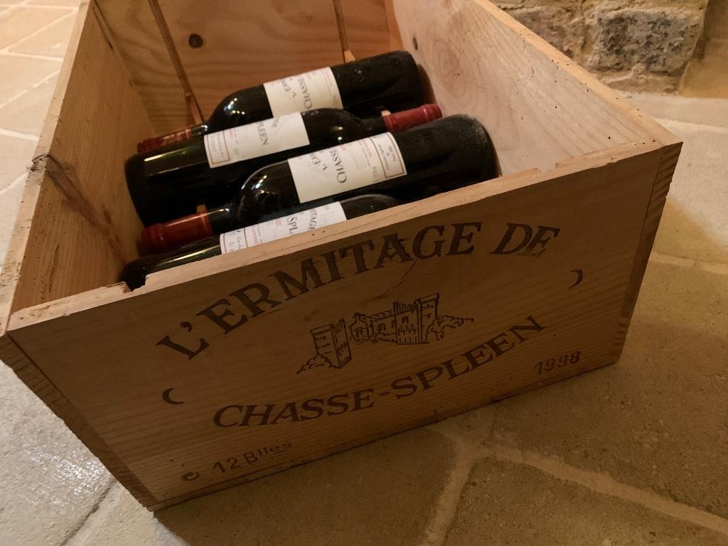 L’Ermitage de Chasse-Spleen 1996 4 flessen 1998 1 fles 96, Frankrijk, Ophalen of Verzenden, Zo goed als nieuw, Rode wijn