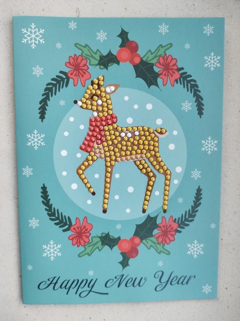 Kerstkaart met Diamond painting + omslag, Ophalen of Verzenden, Nieuw, Kerst