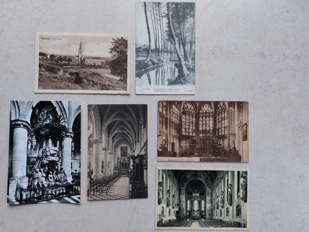lot van 6 oude postkaarten van Alsemberg, Envoi
