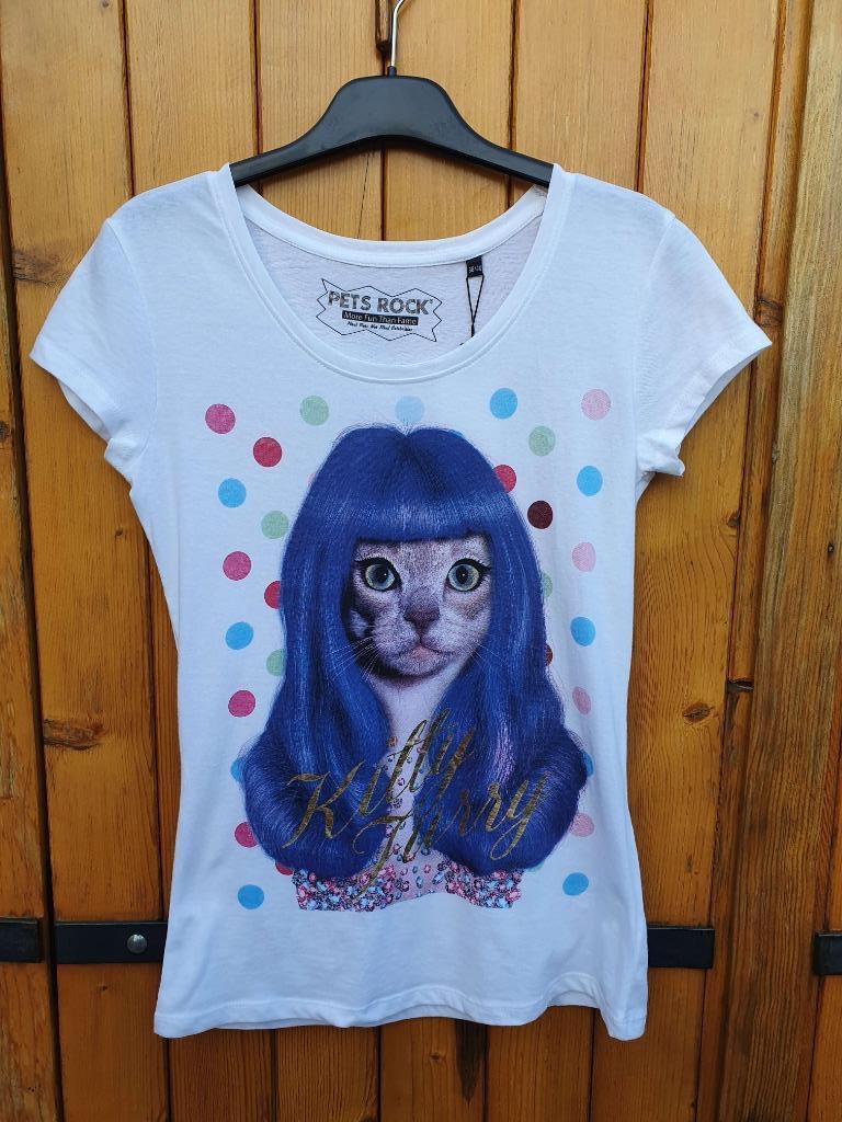 Dames t-shirt maat 38/40 Pets rock, Wit, Nieuw, Pets rock, Korte mouw