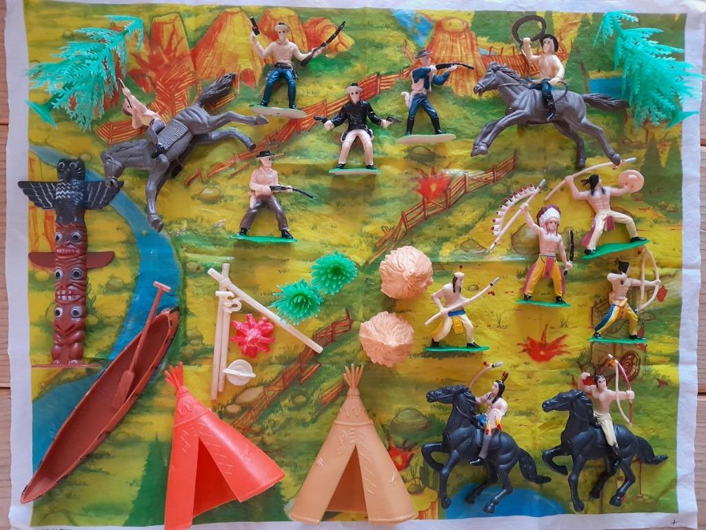 Cowboys & Indianen plastic speelset Wilde Westen, Ophalen of Verzenden, Gebruikt