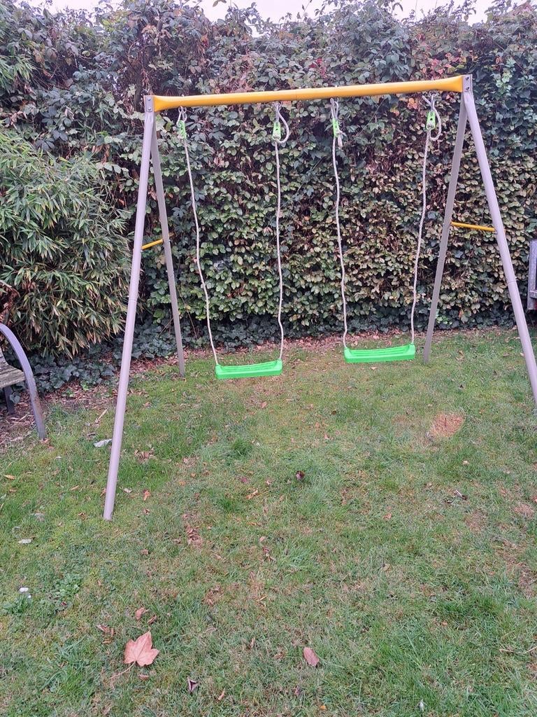 Dubbele metalen kinderschommel, Enlèvement, Comme neuf, Balançoire