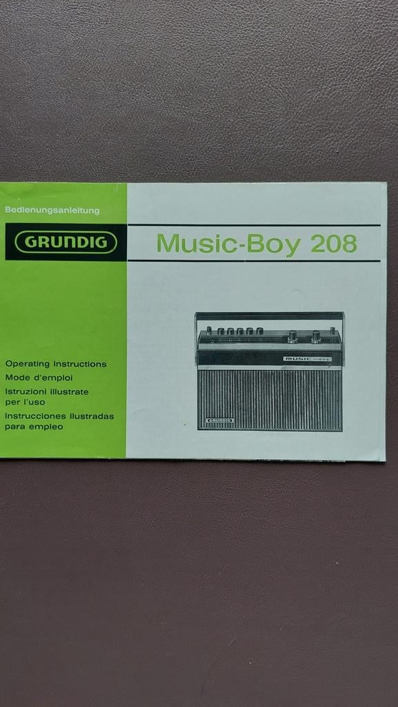 Operating instructions Grundig Music Boy 208 radio, Ophalen of Verzenden, Zo goed als nieuw, Radio