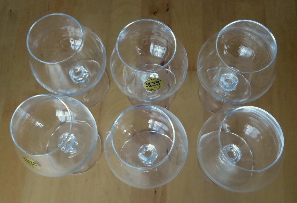 6 vintage Cognacglazen Cristal d'Arques, Ophalen