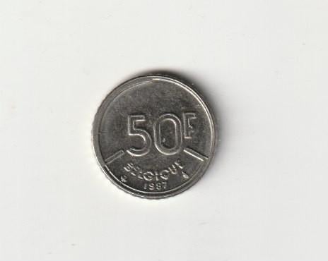 BELGIE BELGIUM BOUDEWIJN 50 FRANCS 1987 FR, Postzegels en Munten, Munten | België, Ophalen of Verzenden, Metaal, Losse munt