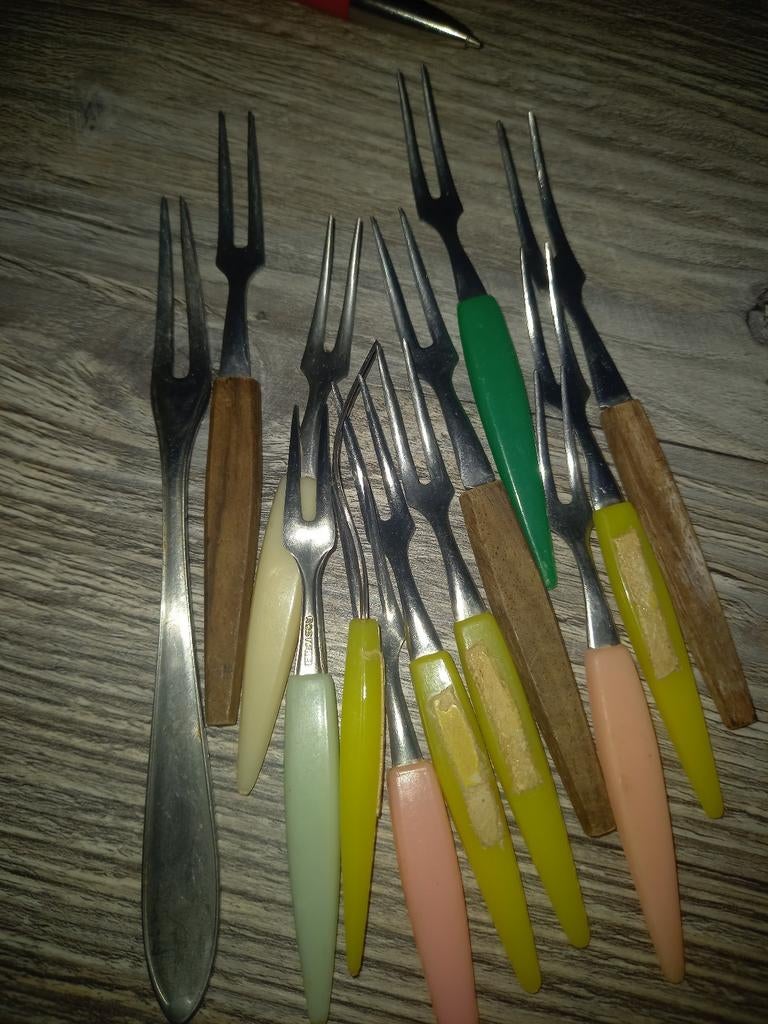 Vintage cocktailvorkjes, Ophalen of Verzenden, Zo goed als nieuw