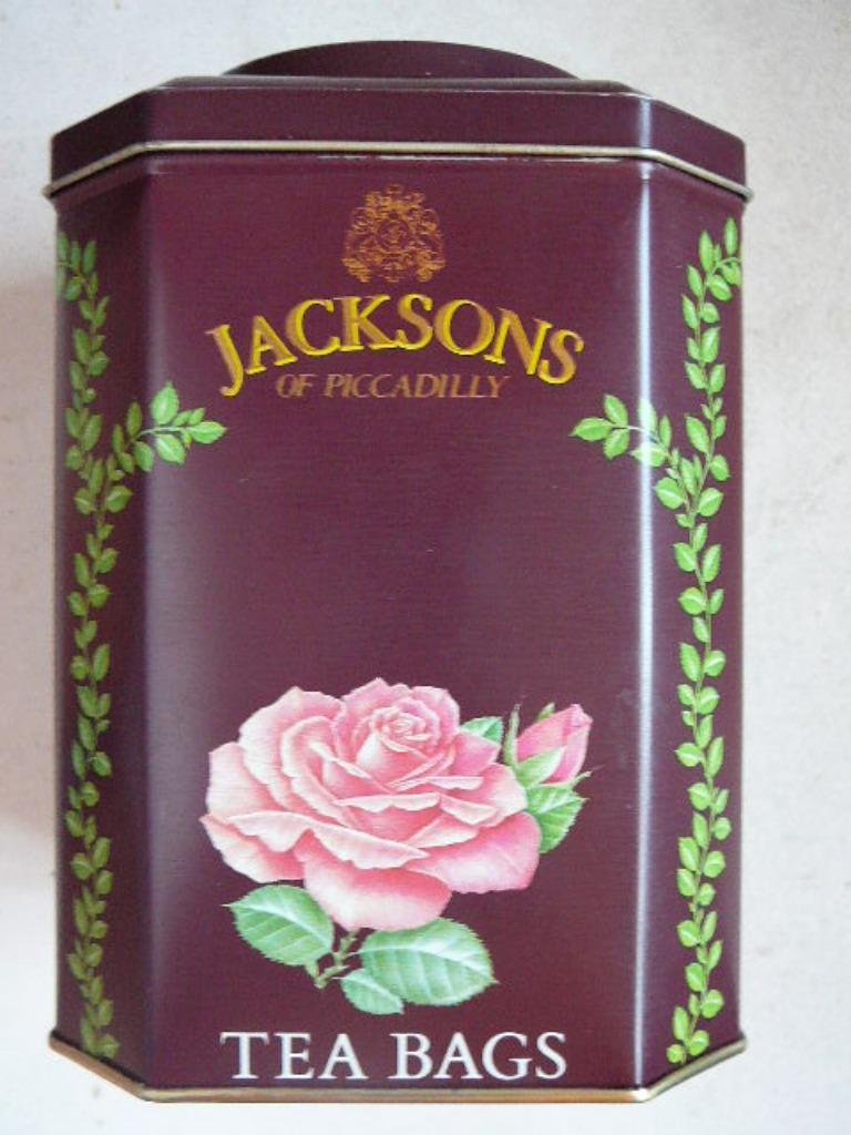 Jacksons of Picadilly leeg thee blik tea bags, Verzamelen, Ophalen of Verzenden, Zo goed als nieuw, Thee, Overige merken