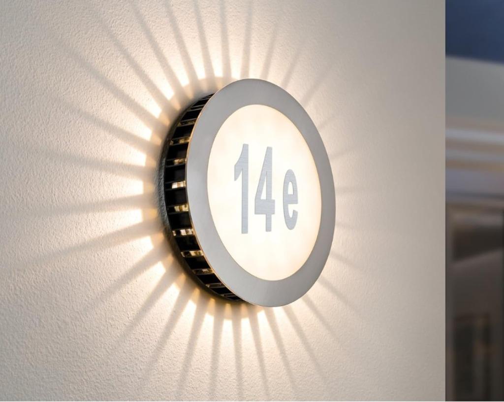 Paulmann Huisnummerlamp – RVS/Wit – LED – IP44, Huis en Inrichting, Ophalen of Verzenden, Nieuw