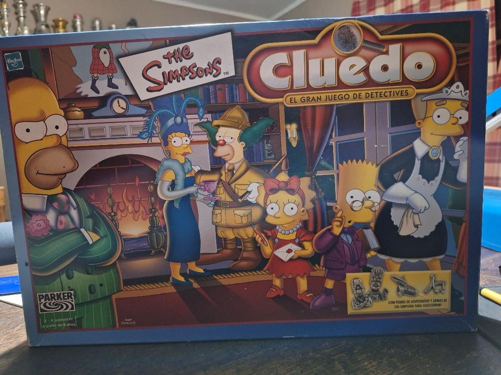 CLUEDO THE SIMPSONS en espagnol, Trois ou quatre joueurs, Enlèvement ou Envoi, Utilisé, Hasbro