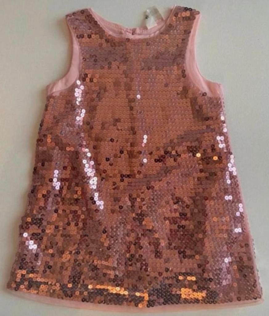 Glitterkleedje roos - mt 92 - H&M, Ophalen of Verzenden, Zo goed als nieuw, Meisje, Jurk of Rok