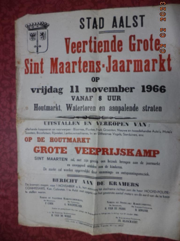 AALST: Affiche: 14e Sint Maartens-Jaarmarkt. 11 nov. 1966., Ophalen of Verzenden, Gebruikt, A1 t/m A3, Rechthoekig Staand