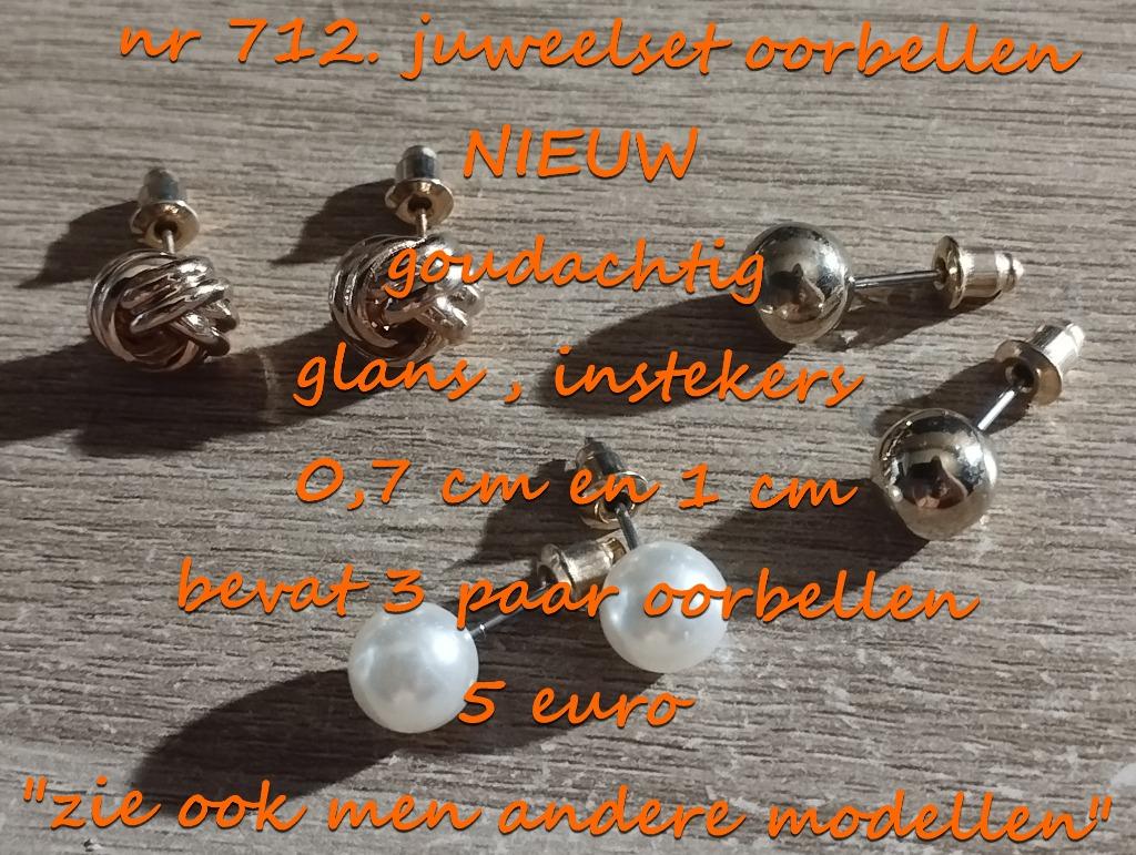 712. Parure : boucles d'oreilles, NEUF, frais de port inclus, Bijoux, Sacs & Beauté, Boucles d'oreilles, Autres matériaux, Blanc