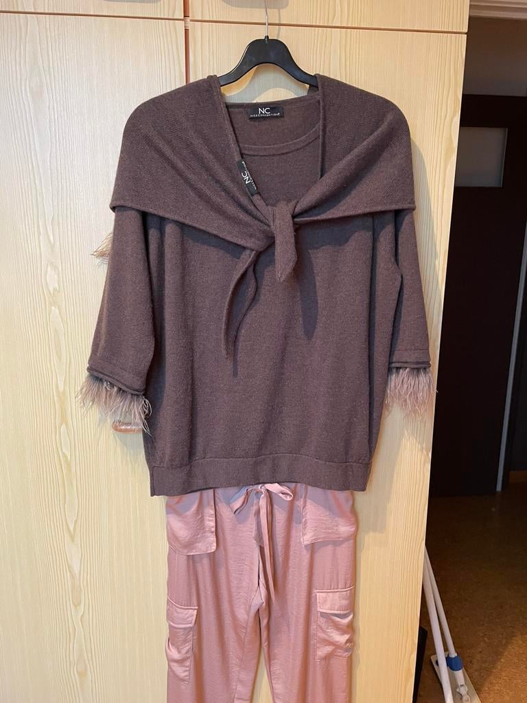 Nice Collection trui met sjaal, Kleding | Dames, Bruin, Maat 42/44 (L), Ophalen of Verzenden, Nice collection
