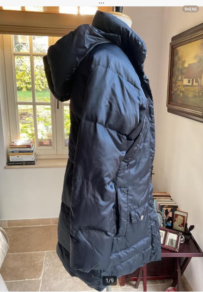 Doudoune à capuche (véritable duvet), taille L, Enlèvement ou Envoi, Taille 42/44 (L), Noir