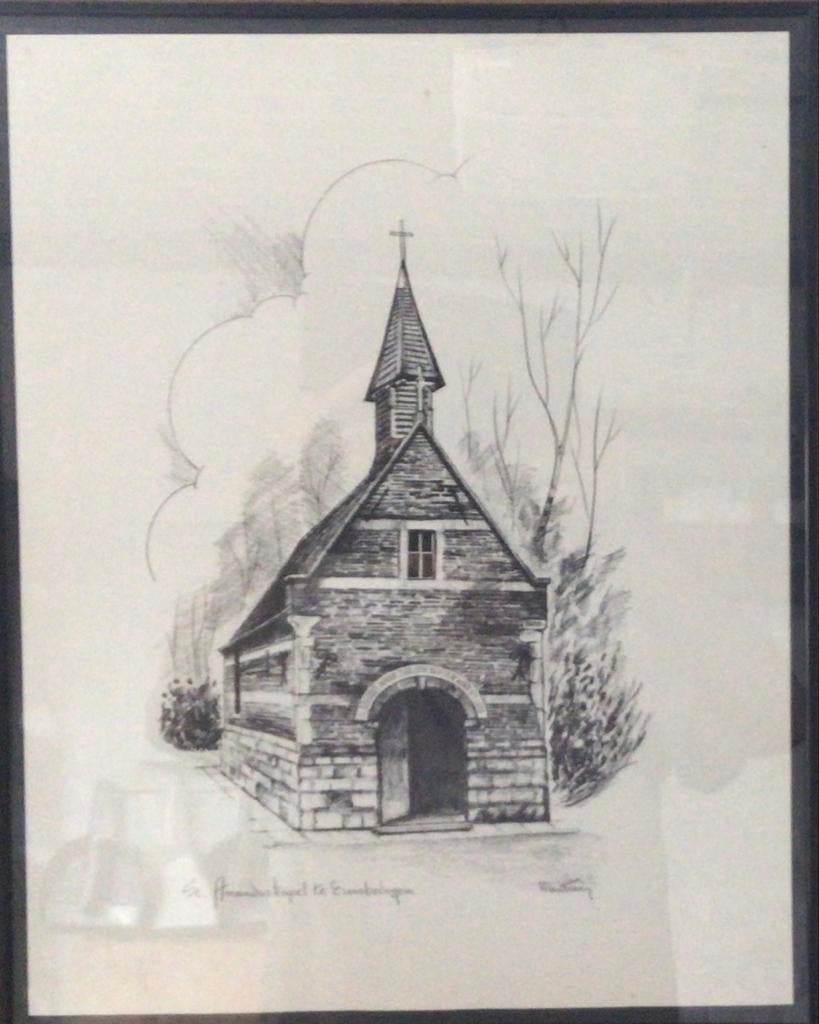 Pentekening van Wauters Sint Amanduskapel Erembodegem, Ophalen of Verzenden