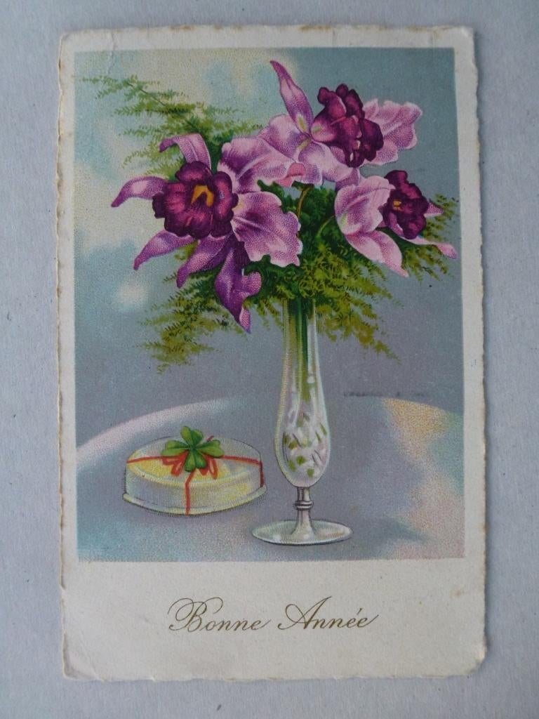 Bonne Année 1935 orchidées, Enlèvement ou Envoi, 1920 à 1940, Affranchie, (Jour de) Fête