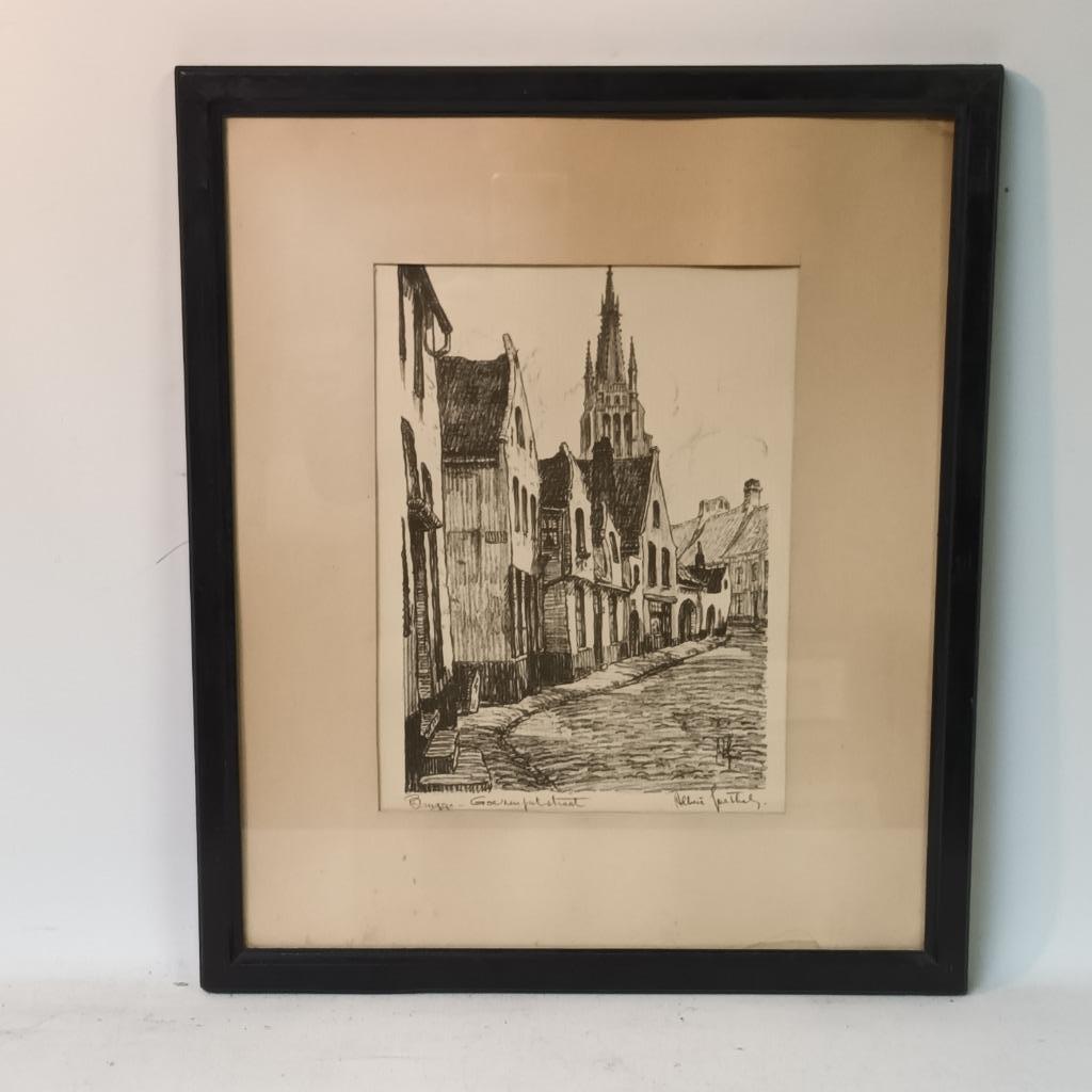 Albert Goethals (1885-1973) tekening Albert Goethals - Brugg, Antiquités & Art, Enlèvement ou Envoi