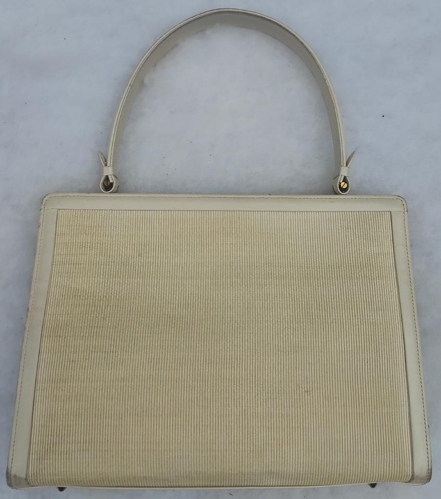 vintage handtas en geldbeugel wit, Ophalen of Verzenden, Gebruikt, Wit, Handtas