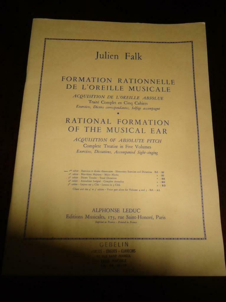 Falk: Formation rationnelle de l'oreille musicale, Enlèvement ou Envoi, Comme neuf, Autres sujets/thèmes, Julien Falk
