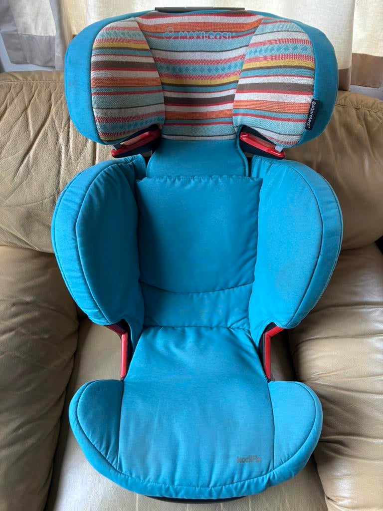 Siège auto maxi cosi rodifix air protect bleu + motif tricot, Kinderen en Baby's, Autostoeltjes, Gebruikt, Maxi-Cosi, Isofix, Verstelbare rugleuning