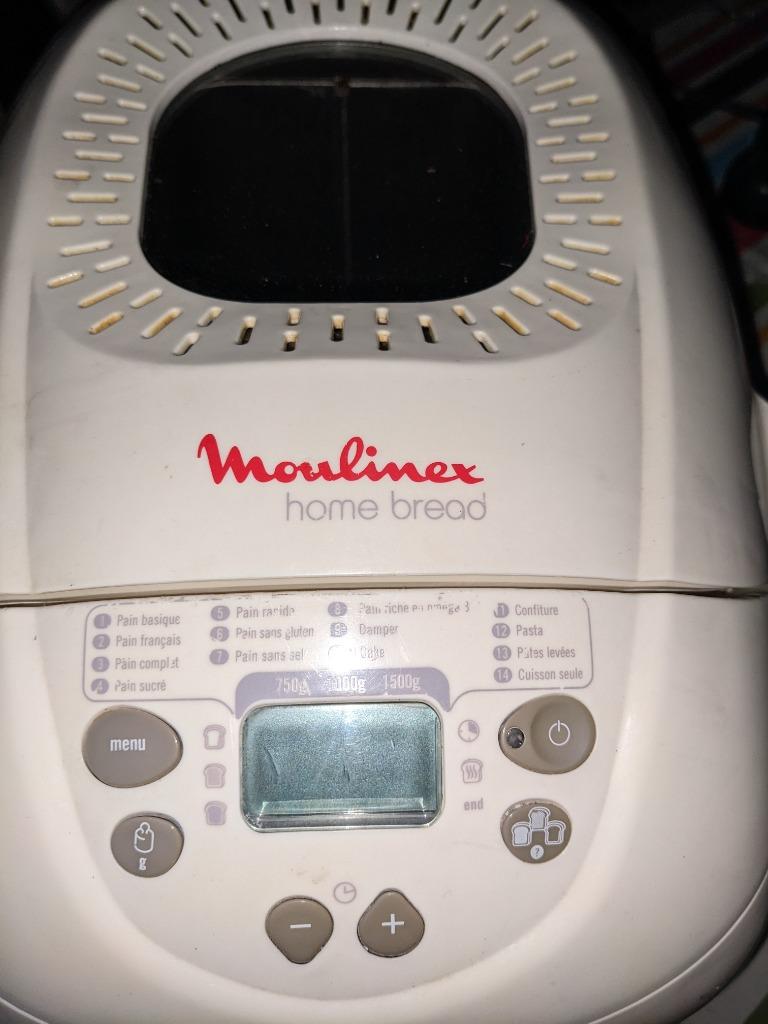 Machine à pain Moulinex 1.5kg, Enlèvement ou Envoi, Plus de 10 programmes, Avec minuteur, 1200 à 1600 grammes de pâte