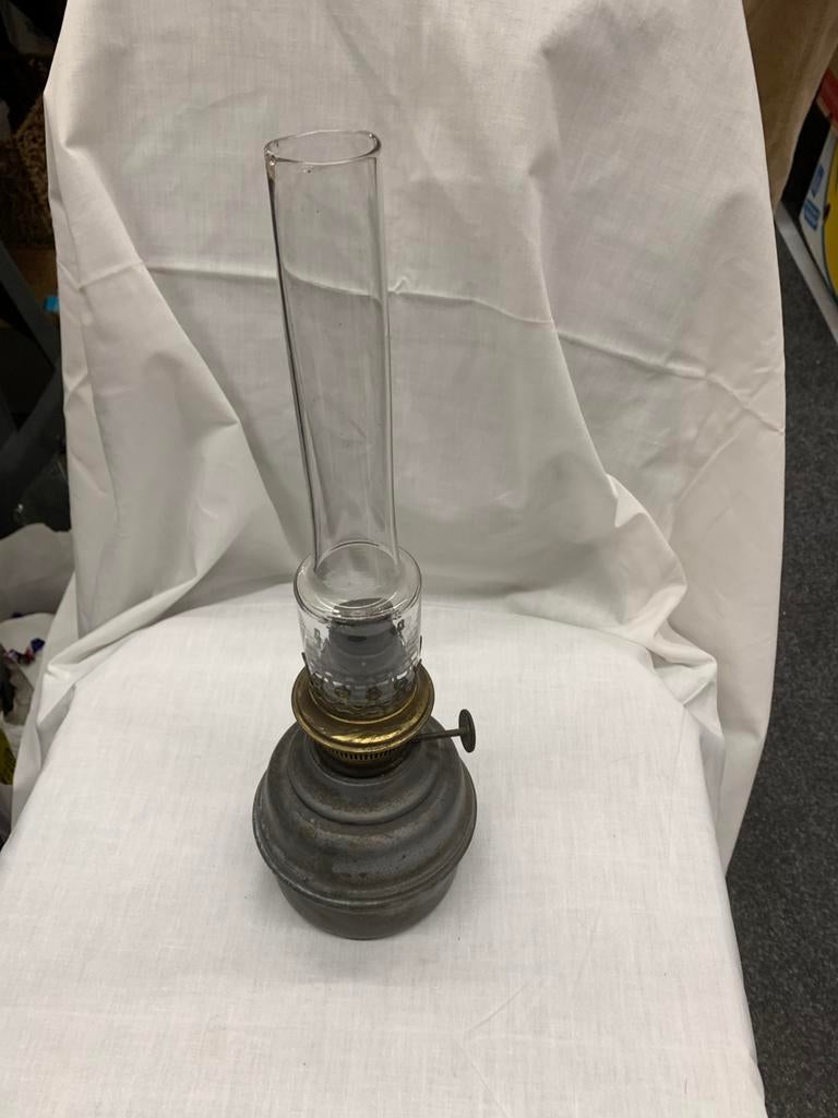 Lampe à huile vintage en étain, Enlèvement ou Envoi, Comme neuf