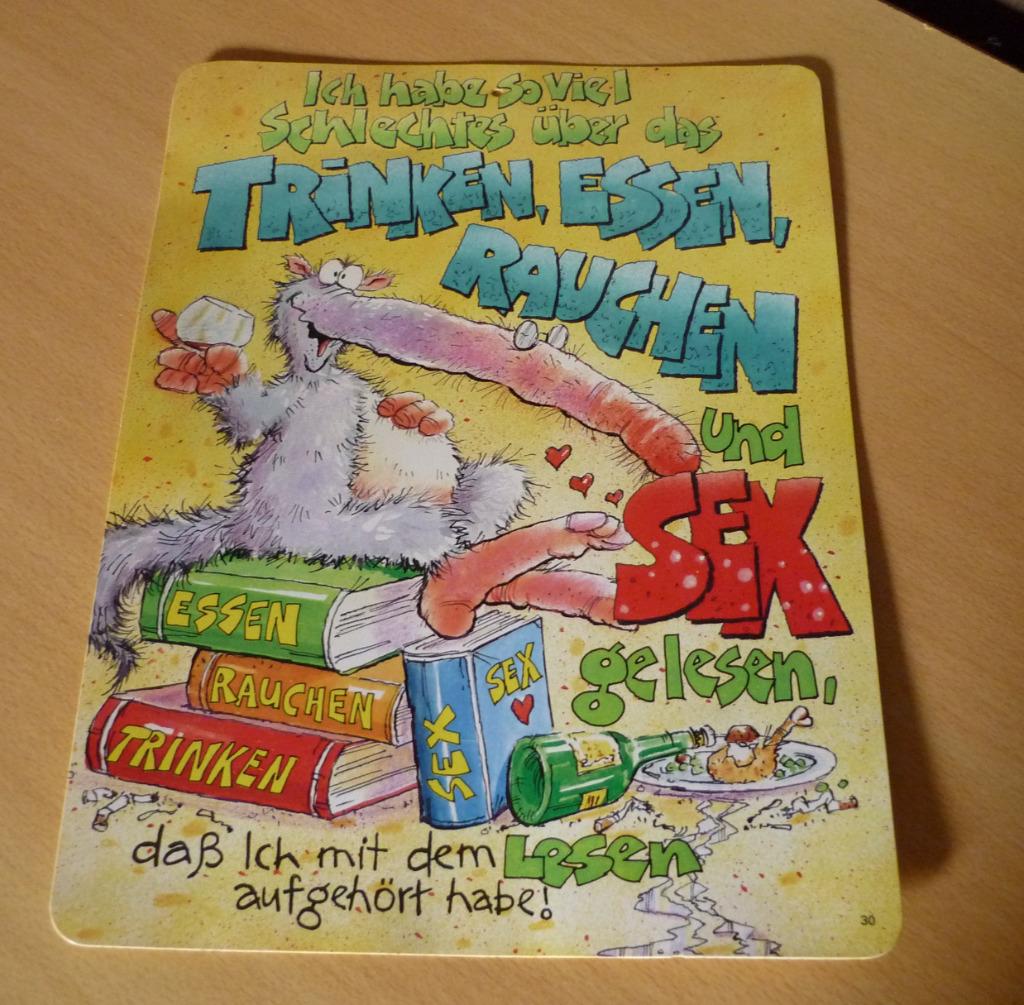 Kunststof plaat Trinken essen rauchen sex, Ophalen of Verzenden