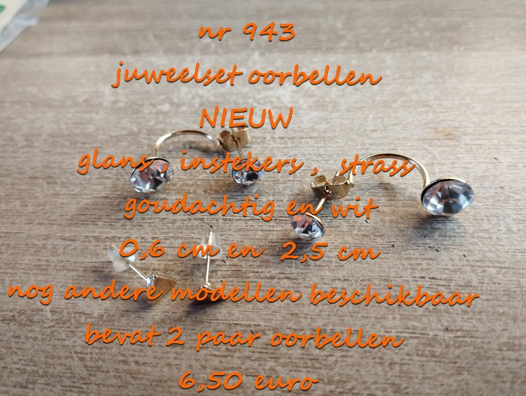 943. Parure : boucles d'oreilles, NEUF, frais de port inclus, Bijoux, Sacs & Beauté, Boucles d'oreilles, Blanc, Envoi, Neuf, Puces ou Clous