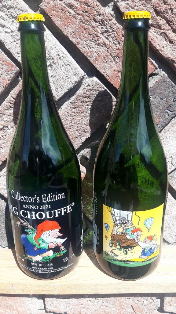 Magnum de chouffe édition collector 2021 vide, 2 bouteilles., Collections, Enlèvement, Utilisé, Bouteille(s), Autres marques