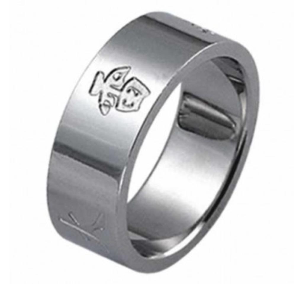 Unisex stalen ring met Chinese tekens, IJzer of Staal, Nieuw, Ophalen of Verzenden, Dame of Heer