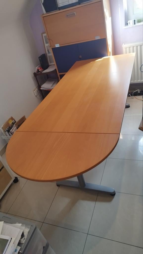 Ikea bureautafel 160 x 80 en halve maanverlenging 49 cm, Ophalen, Gebruikt
