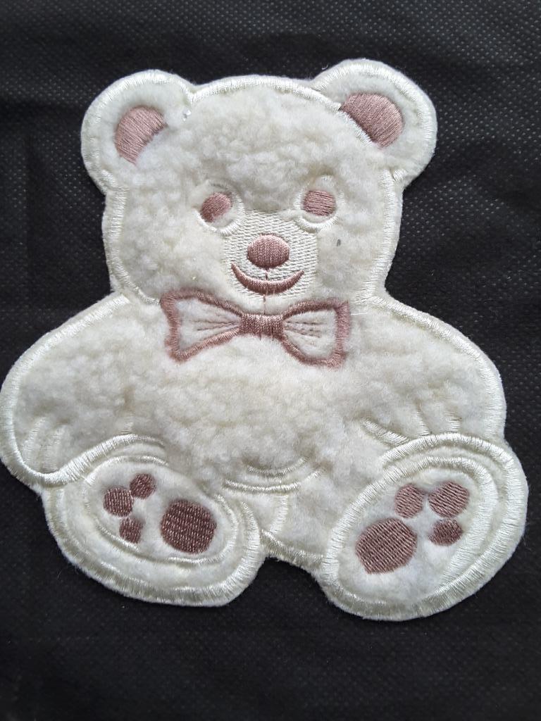 Naai-appliqué of heet strijkijzer, beige en bruin beerpatroo, Ophalen of Verzenden, Nieuw