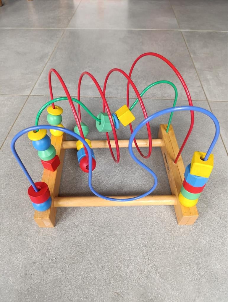 Behendigheidsspel met houten kralen, Kinderen en Baby's, Ophalen, Zo goed als nieuw
