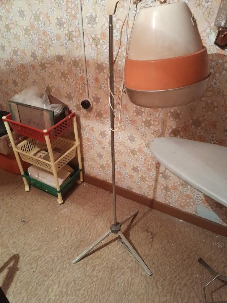 Casque sèche-cheveux sur pied +bigoudis,température réglable, Enlèvement ou Envoi, Sèche-cheveux