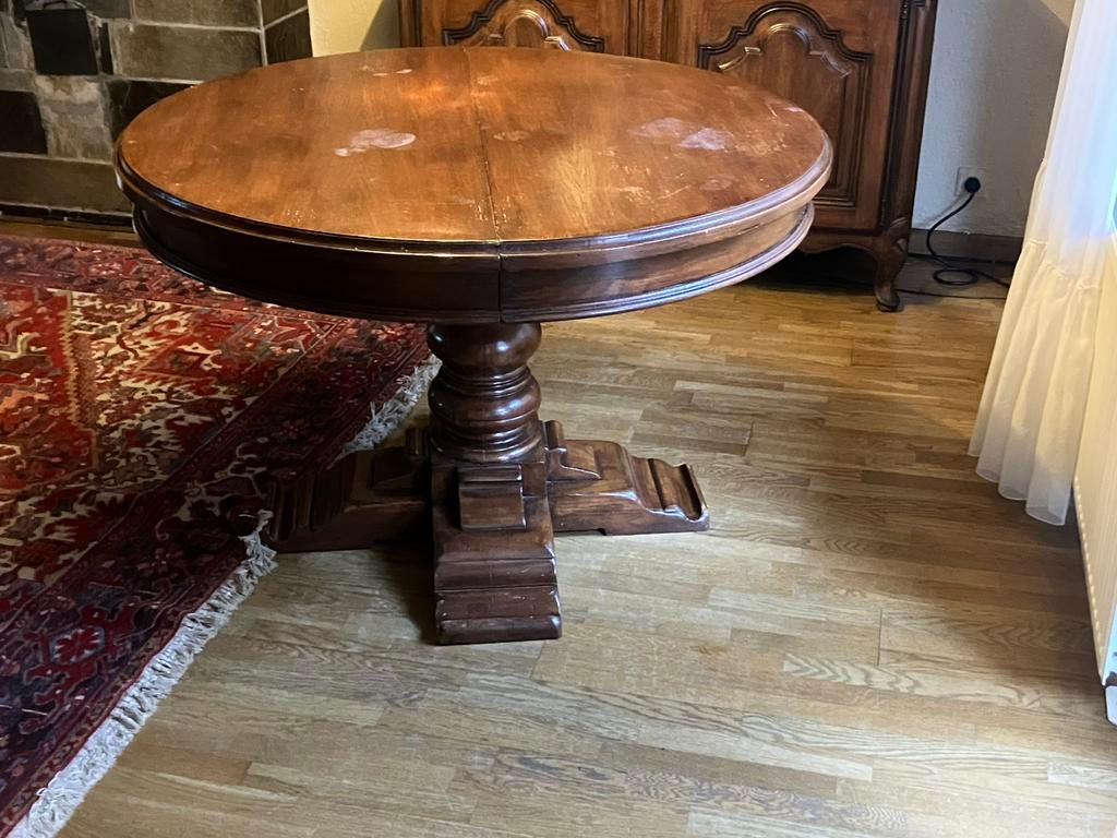 Uitschuifbare ronde eettafel, Antiek en Kunst, Antiek | Meubels | Tafels, Ophalen
