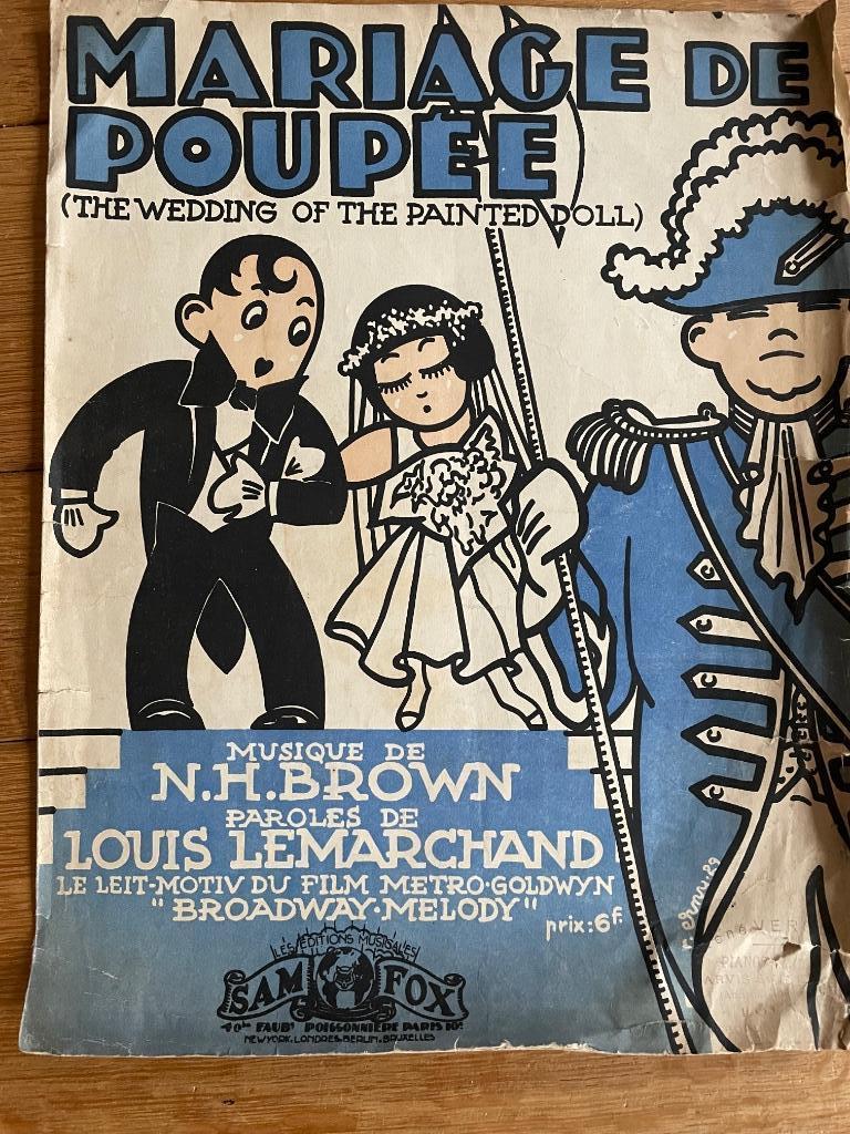 Partituur “Mariage de poupée,” van 1929, Enlèvement ou Envoi