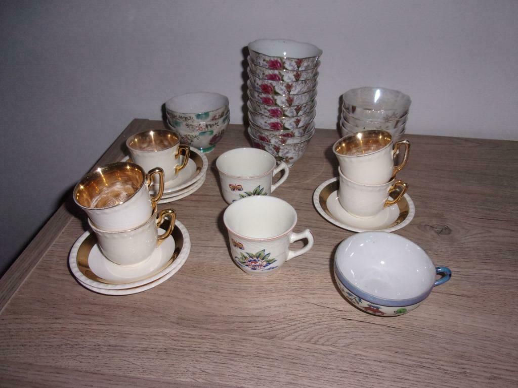 oude kopjes en schotels UW KEUZE, Huis en Inrichting, Keuken | Servies, Gebruikt, Kop(pen) en/of Schotel(s), Porselein, Ophalen of Verzenden