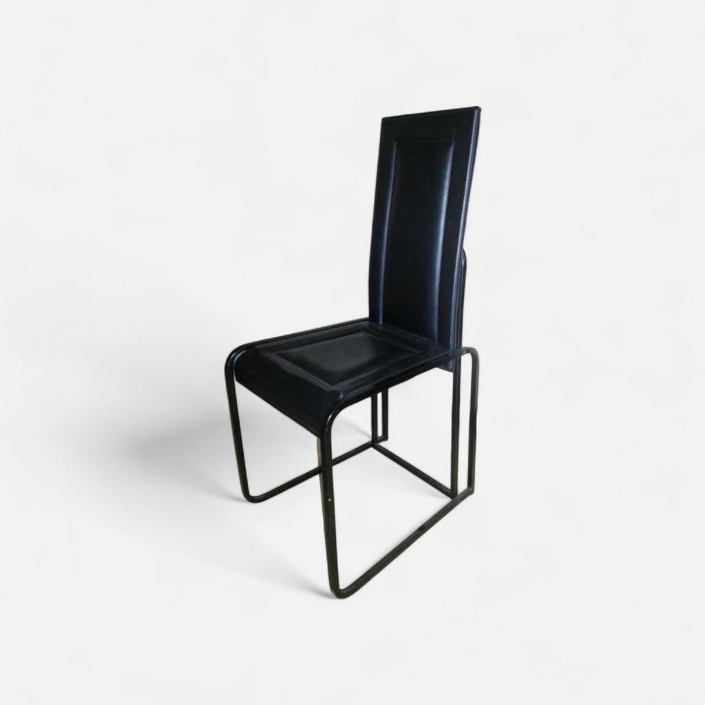 Postmoderne architectonische designset van 3 eetkamerstoele, Huis en Inrichting, Stoelen, Ophalen, Zwart