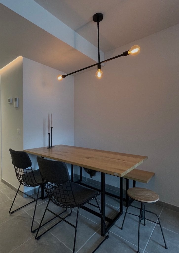 Eiken eettafel met bank, Huis en Inrichting, Ophalen, Eikenhout, 50 tot 100 cm, Zo goed als nieuw