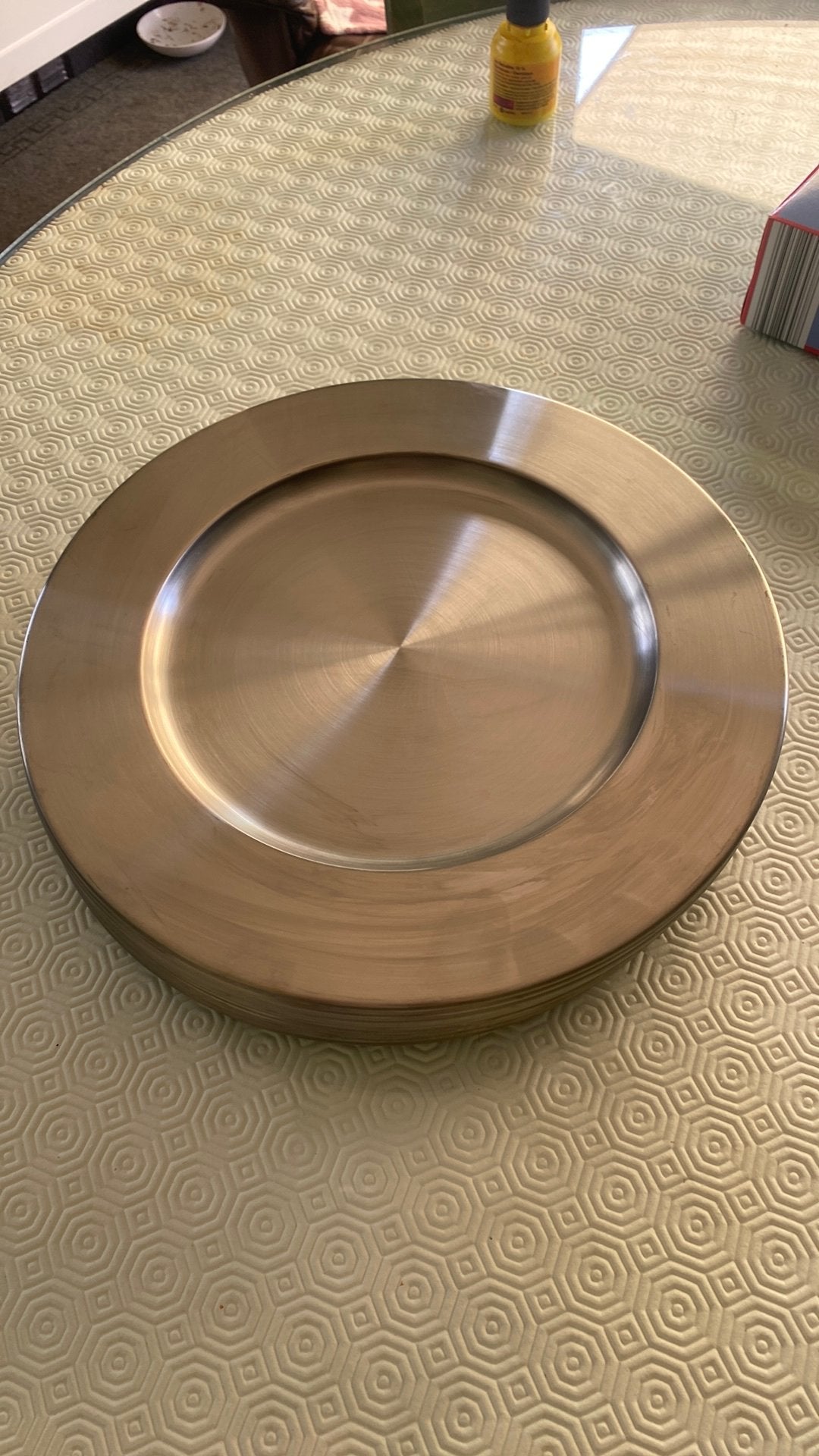 Inox borden diameter 31cm. 12stuks, Maison & Meubles, Accessoires pour la Maison | Plataux & Paniers, Enlèvement, Comme neuf