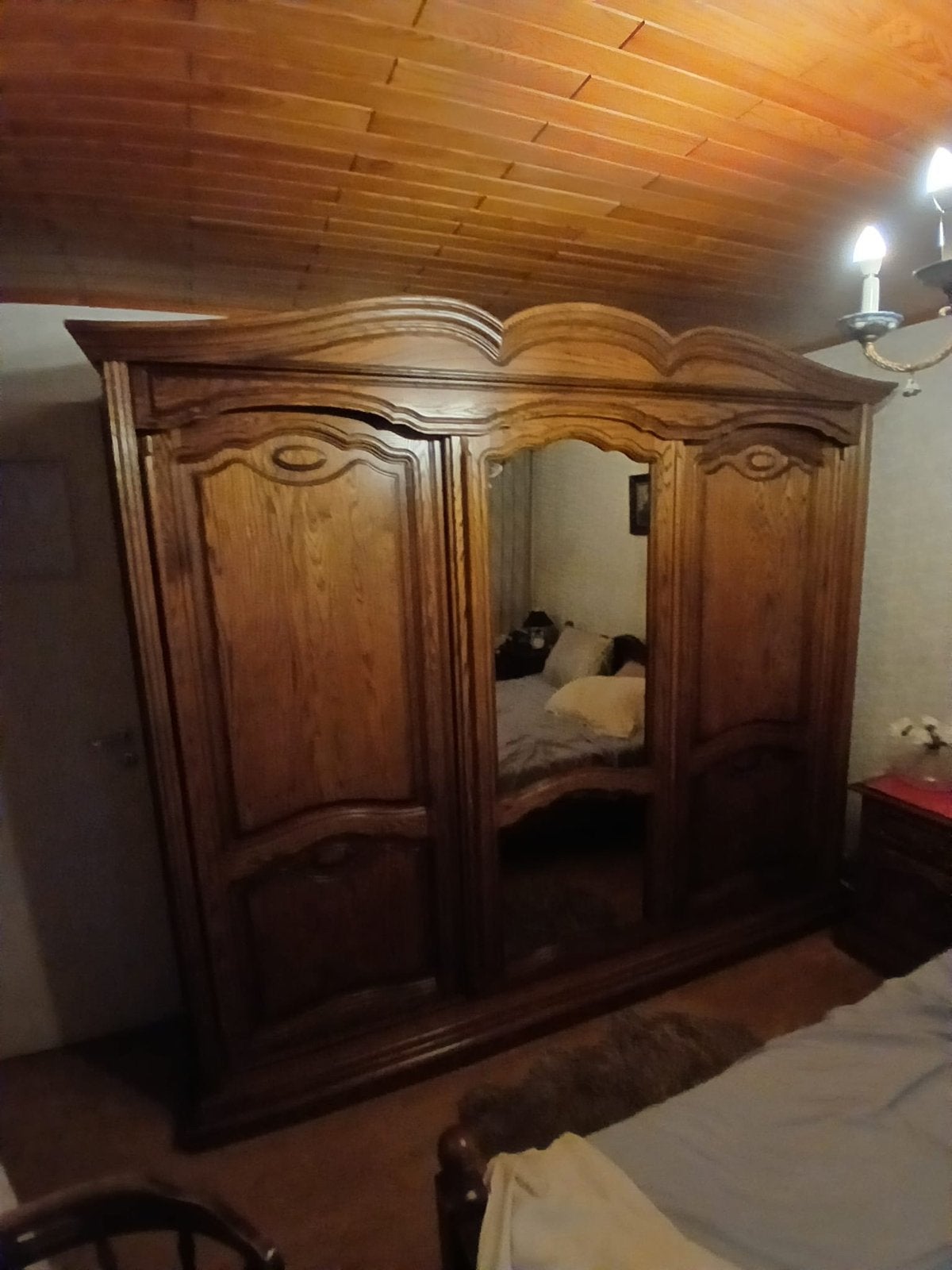 Antieke kast, spiegel, bed, nachtkastjes, commode, Antiek en Kunst, Antiek | Klokken, Ophalen