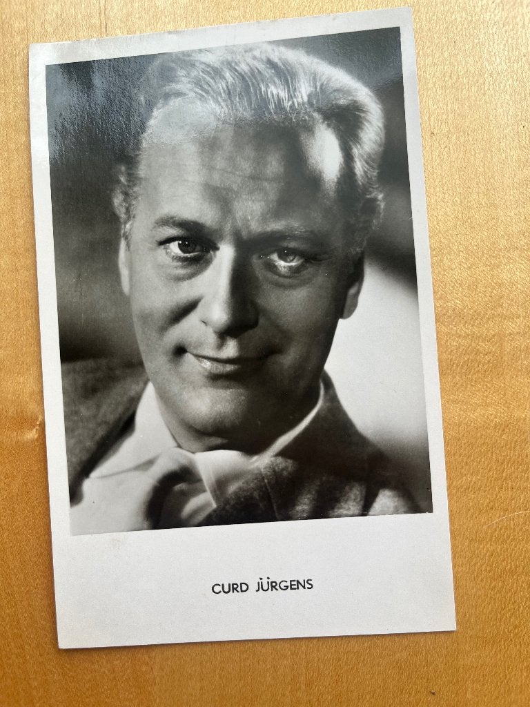 Fotokaart filmster Curd Jürgens-Jaren 1950-1960, Ophalen of Verzenden, Zo goed als nieuw, Film, Foto of Kaart