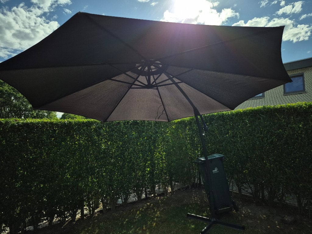 zweef parasol 3 meter, Ophalen, Verstelbaar, 2 tot 3 meter, Zweefparasol