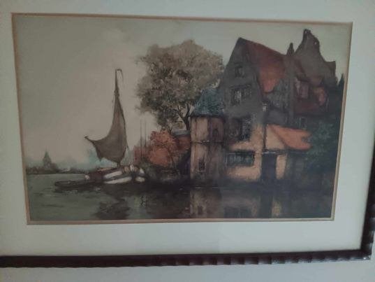mooi groot werk alfred van neste, Antiquités & Art, Enlèvement ou Envoi, Eau-forte, Encadré
