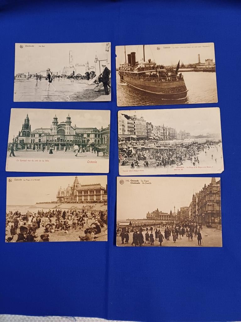 OOSTENDE - ELF zeer oude zichtkaarten, Verzamelen, Verzenden, 1920 tot 1940, Gelopen, Stad of Dorp
