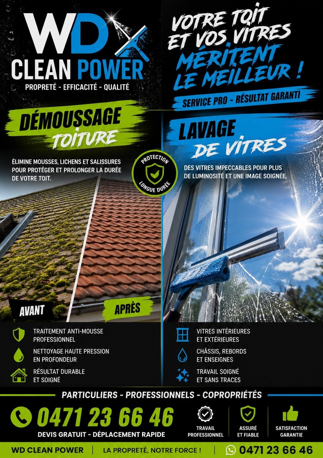 Lavage de Vitres & Démoussage Toitures Devis Gratuit, Bricolage & Construction, Enlèvement ou Envoi